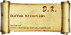 Duffek Krisztián névjegykártya