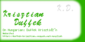 krisztian duffek business card
